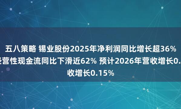 五八策略 锡业股份2025年净利润同比增长超36% 但经营性现金流同比下滑近62% 预计2026年营收增长0.15%
